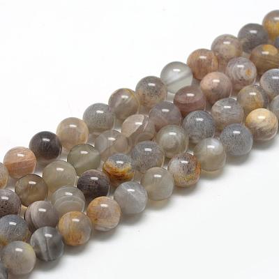Natural Black Sunstone Beads Strands G-R446-10mm-33-1