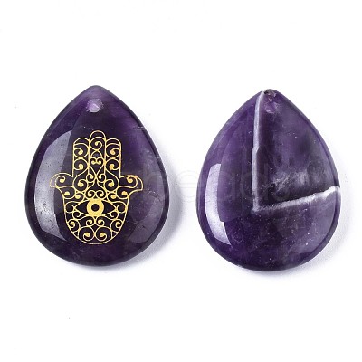 Natural Amethyst Pendants G-T122-73E-1