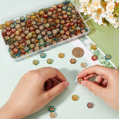 300Pcs Plating Acrylic Beads TACR-SC0001-32-1