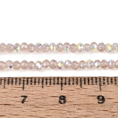 AB Color Plated Transparent Glass Rondelle Beads Strands EGLA-T029-2mm-10F-1