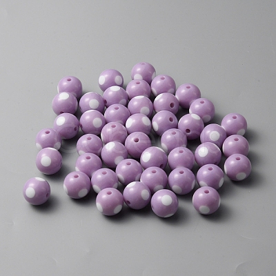 Acrylic Beads SACR-WH0009-11A-1