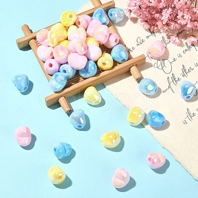 90Pcs 3 Colors UV Plating Opaque Rainbow Iridescent Acrylic Beads PACR-CJ0001-32-1