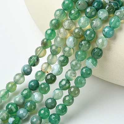 Natural Striped Agate/Banded Agate Beads Strands G-G581-8mm-12-1
