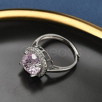 925 Sterling Silver Micro Pave Cubic Zirconia Finger Rings RJEW-B134-01A-02-1