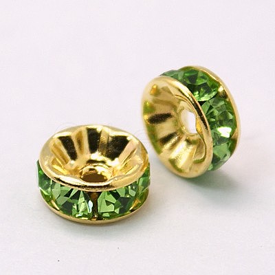 Brass Grade A Rhinestone Spacer Beads RSB035NF-10G-1