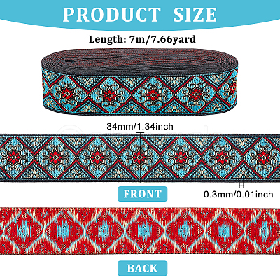 Ethnic Style Embroidery Polyester Ribbons OCOR-WH0077-29A-1