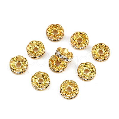 Brass Middle East Rhinestone Spacer Beads RSB029NF-01G-1