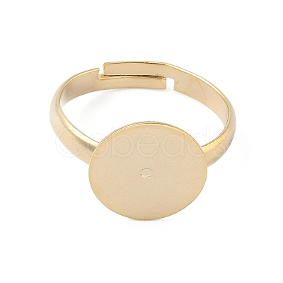 Adjustable Brass Pad Ring Settings KK-K414-10B-G-1