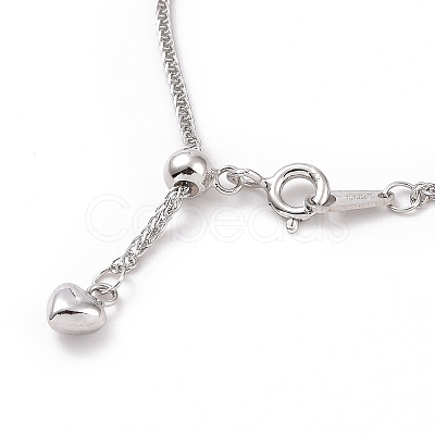 Anti-Tarnish Rhodium Plated 925 Sterling Silver Wheat Chains Necklace for Women STER-I021-02B-P-1