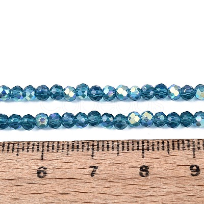 AB Color Plated Transparent Glass Rondelle Beads Strands EGLA-T029-2mm-10O-1