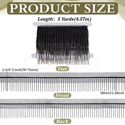 5 Yards Polyester Fringe Lace Trim DIY-FG0006-98B-1