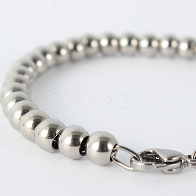 Tarnish Resistant 304 Stainless Steel Beaded Bracelets BJEW-N240-16P-1