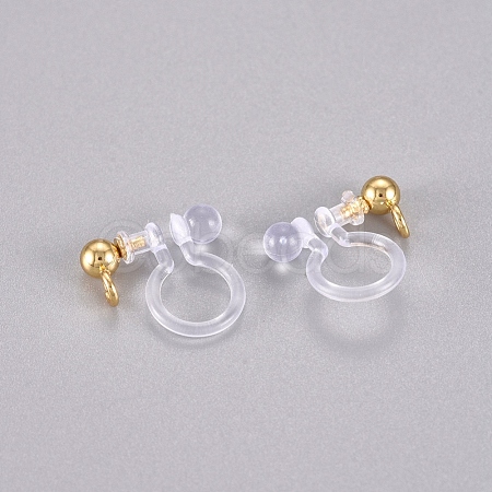 304 Stainless Steel and Plastic Clip-on Earring Findings X-STAS-G225-27G-1