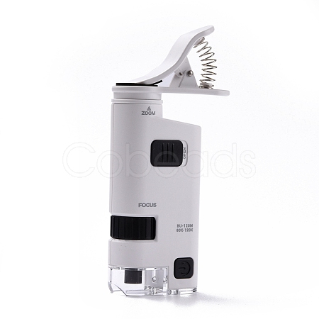 ABS Plastic LED Cell Phone Microscope Magnifier AJEW-M032-02P-1