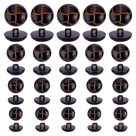 60Pcs 4 Style Plastic Shank Buttons BUTT-HY0001-19A-1