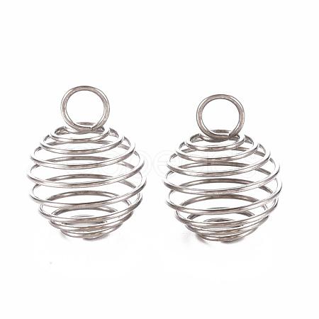 Non-Tarnish 304 Stainless Steel Wire Pendants STAS-ZX013-22-14mm-P-1