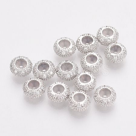 Brass Cubic Zirconia Beads LS-KK-T025-03P-1