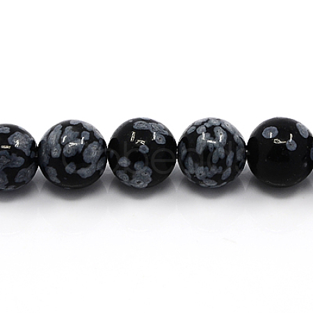 Natural Snowflake Obsidian Beads Strands G-G515-4mm-01-1