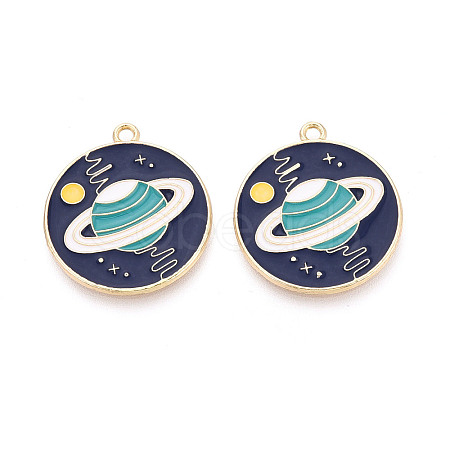 Rack Plating Alloy Enamel Pendants ENAM-S126-069-NR-1