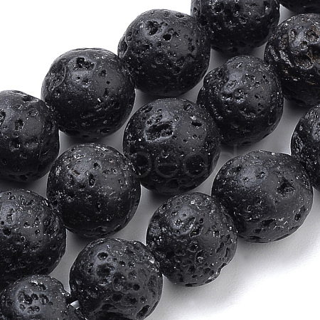 Natural Lava Rock Beads Strands G-S259-11-10mm-1
