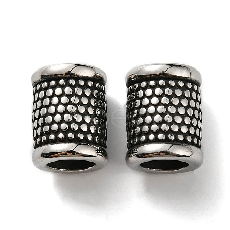 Retro 304 Stainless Steel Large Hole Barrel Beads STAS-E073-05-1