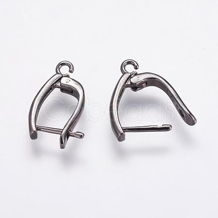 Brass Hoop Earring Findings with Latch Back Closure ZIRC-F052-29B-1