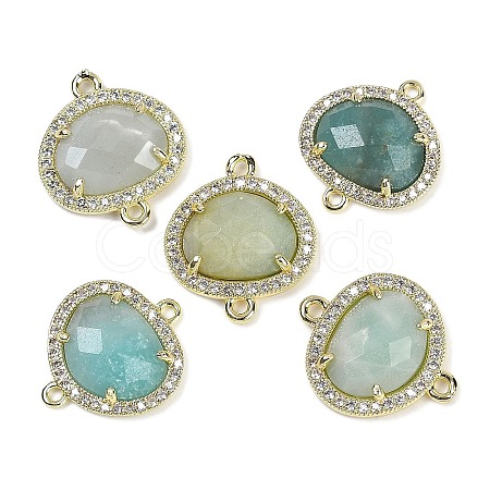 Natural Flower Amazonite Faceted Oval Links G-B126-01G-15-1