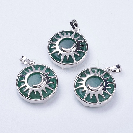 Natural Green Aventurine Pendants G-K234-B01-1