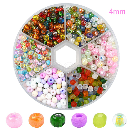 72G 6 Styles Mixed Style Glass Seed Beads SEED-YW0002-68-1