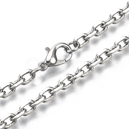 Brass Cable Chains Necklace Making MAK-N034-004A-P-1