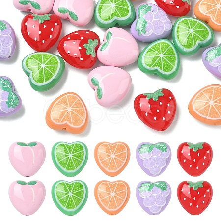 20Pcs 5 Styles Opaque Acrylic Beads MACR-YW0004-47-1
