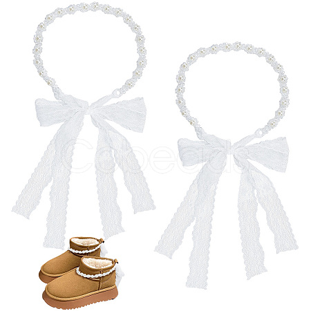 2Pcs Plastic Bead Snow Boot Decoration FIND-GF0009-08B-1