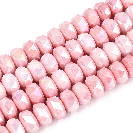 Anti-Tarnish Electroplate Glass Beads Strands GLAA-T025-8mm-11H-1