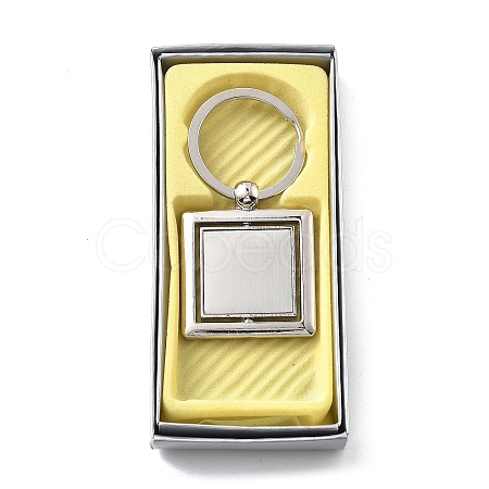 Zinc Alloy Rotating Keychain Bezel Cabochon Settings FIND-G088-01D-1