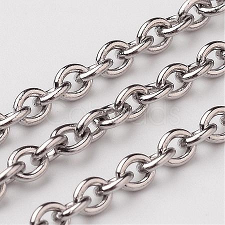 Tarnish Resistant 304 Stainless Steel Cable Chains CHS-K002-03-3mm-1
