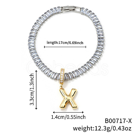 Fashionable Brass Charm Bracelets LI7211-24-1