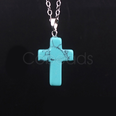 Synthetic Turquoise Pendants G-PW0006-02P-26-1