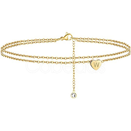 Heart Brass with Crystal Rhinestone Anklets FS-WGC43DA-14-1