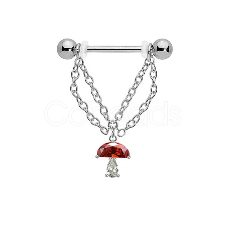 316L Surgical Stainless Steel Crystal Rhinestone Nipple Rings WGE19D8-01-1
