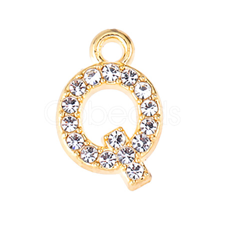 Golden Tone Alloy Rhinestone Pendants PW-WGCC773-17-1