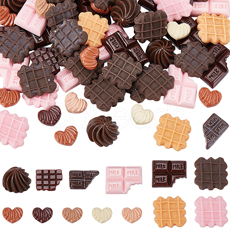 100Pcs 7 Styles Resin Decoden Decoden Cabochons CRES-SP0001-26-1