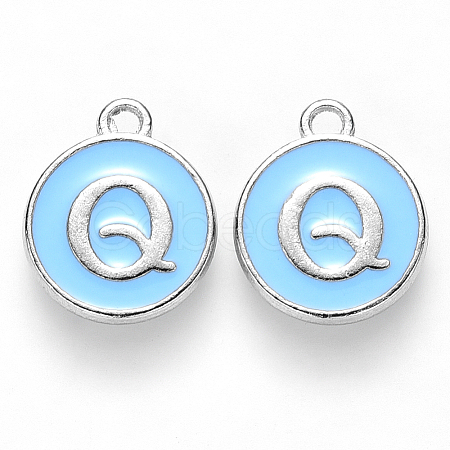 Platinum Plated Alloy Enamel Charms LS-ENAM-S118-04Q-P-1