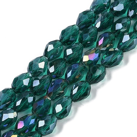 Transparent Electroplate Glass Beads Strands EGLA-N013-T6mm-B24-1