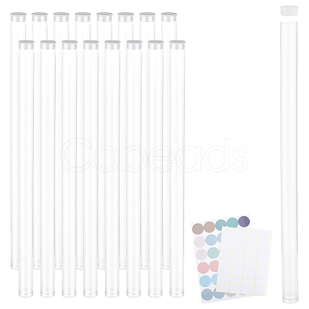 20Pcs Transparent Tube Plastic Bead Containers with Lid DIY-PH0023-40B-1