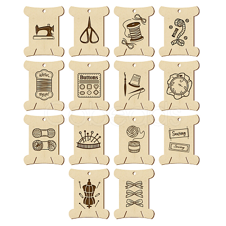14Pcs 14 Style Plywood Thread Winding Boards WOOD-WH0060-04-1