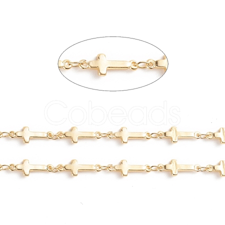 Brass Sideways Cross Link Chains CHC-E021-10A-1