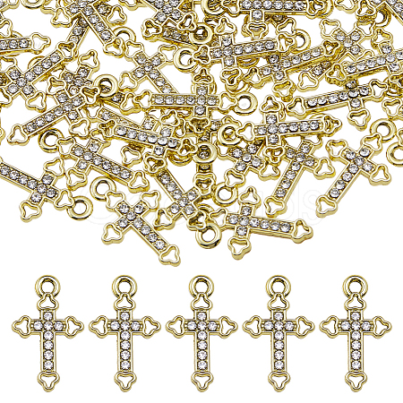 60Pcs Alloy Rhinestone Pendants RB-DC0001-13-1