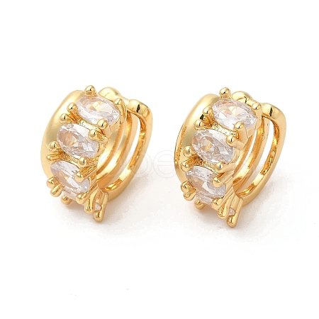 Real 16K Gold Plated Brass Cuff Earrings with Rhinestone for Women EJEW-D065-07G-03-1