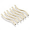 Brass Curved Tube Beads, Curved Tube Noodle Beads, Fancy Cut, Nickel Free, Real 18K Gold Plated, 31x2mm, Hole: 1.2mm