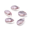 Faceted Glass Pendants, Teardrop, Pink, 15x9.5x5.5mm, Hole: 1mm